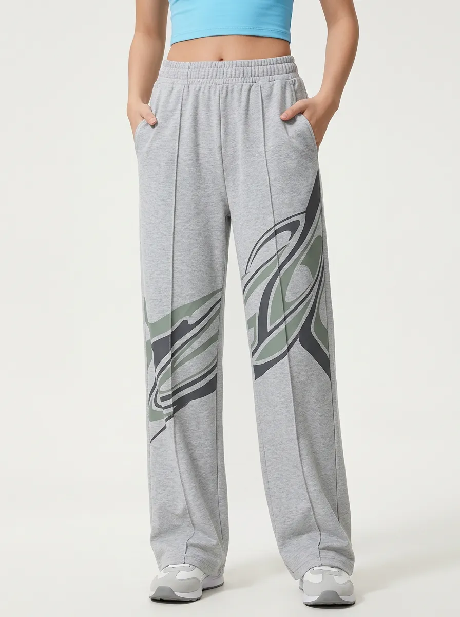 Women's Y2K Aesthetic Abstract Graphic Sweatpants