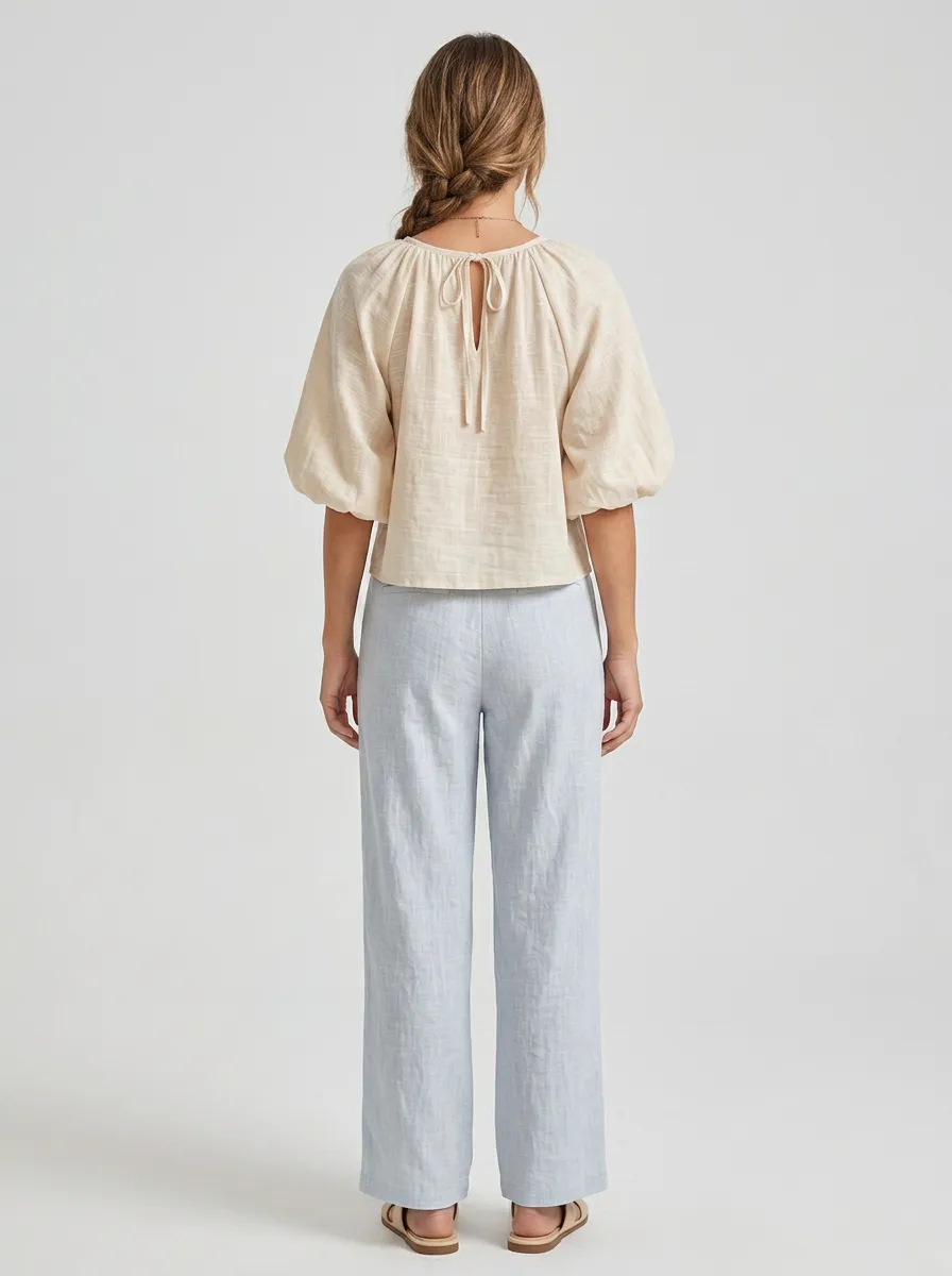 Casual Essential Women's Puff-Sleeve Blouse