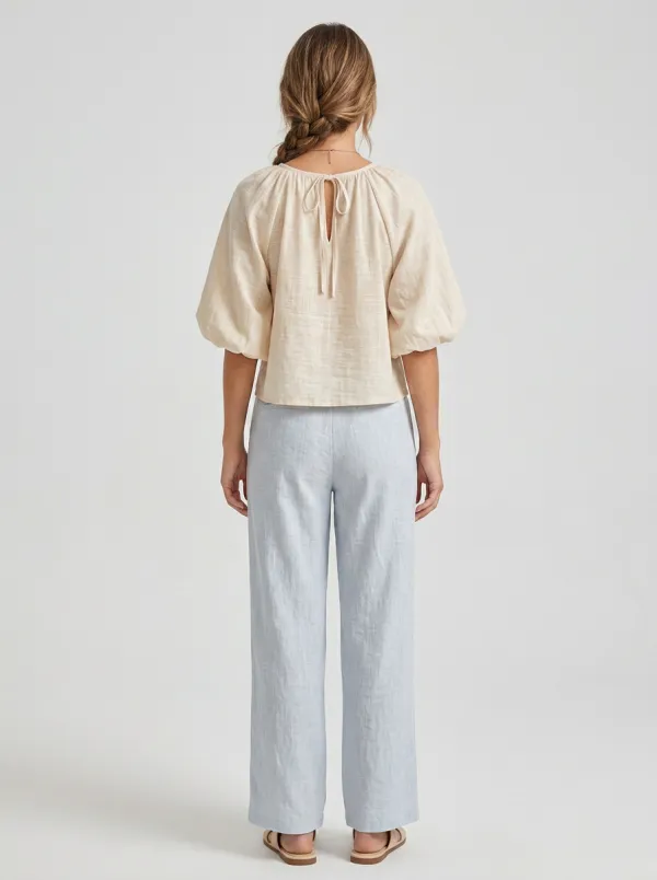 Casual Essential Women's Puff-Sleeve Blouse