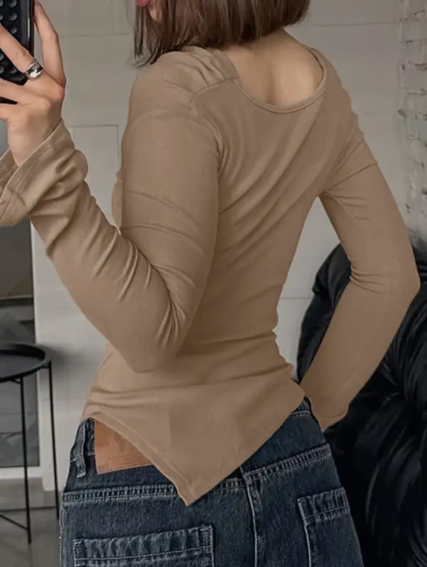 Slim Fit Irregular Knit Top