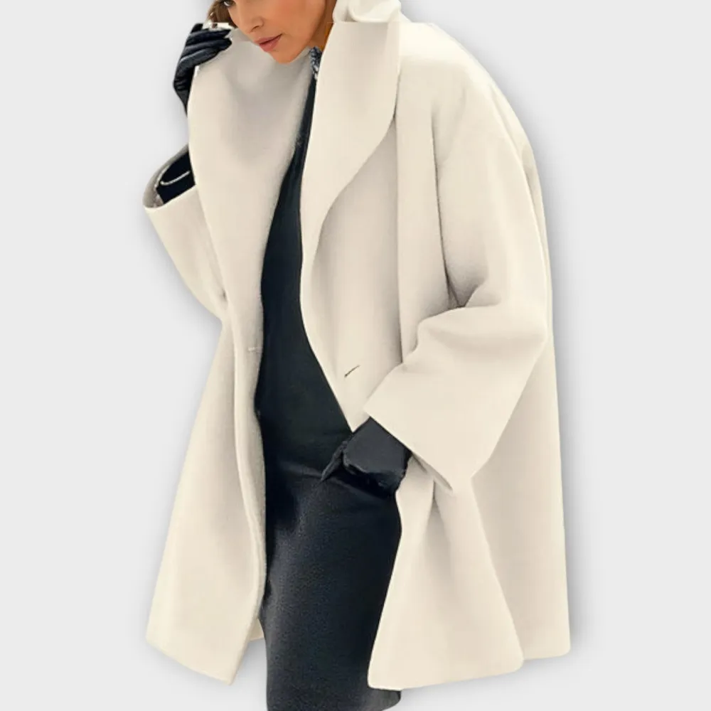 Wool Blend Shawl Collar Tailored Coat