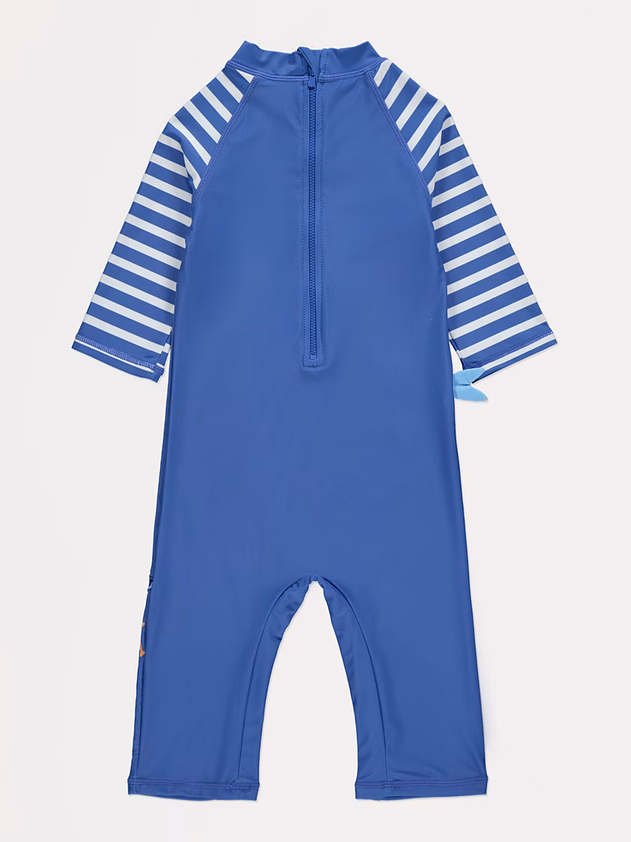 Blue Shark Sunsafe Swimsuit with Hat detail 2