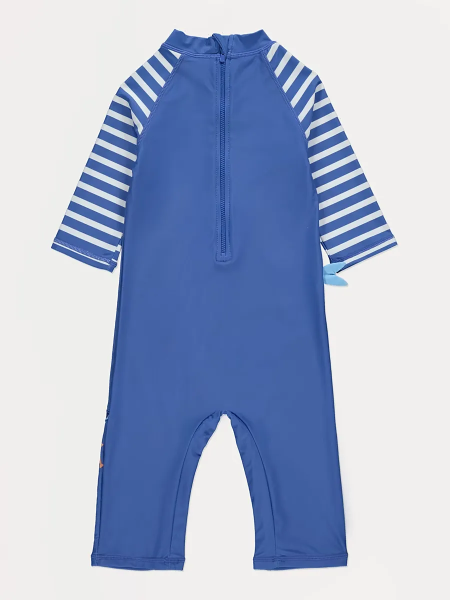 Blue Shark Sunsafe Swimsuit with Hat