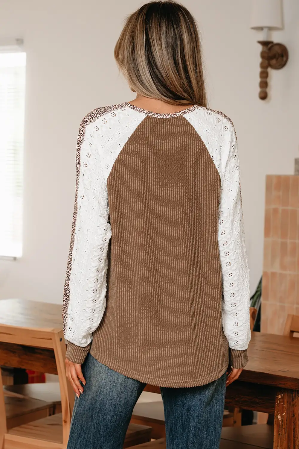 Leopard Print Twist Detail Loose Fit Viscose Blend Long Sleeve Top