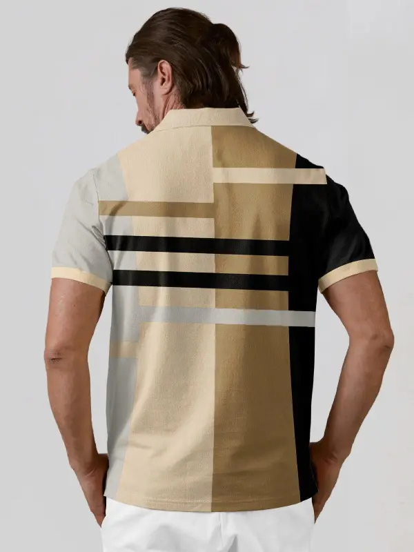 Classic Sport Short Sleeve Button Up Polo Shirt