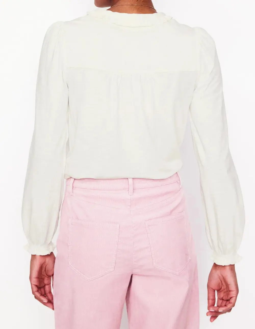 Poppy Ruffled Henley Top