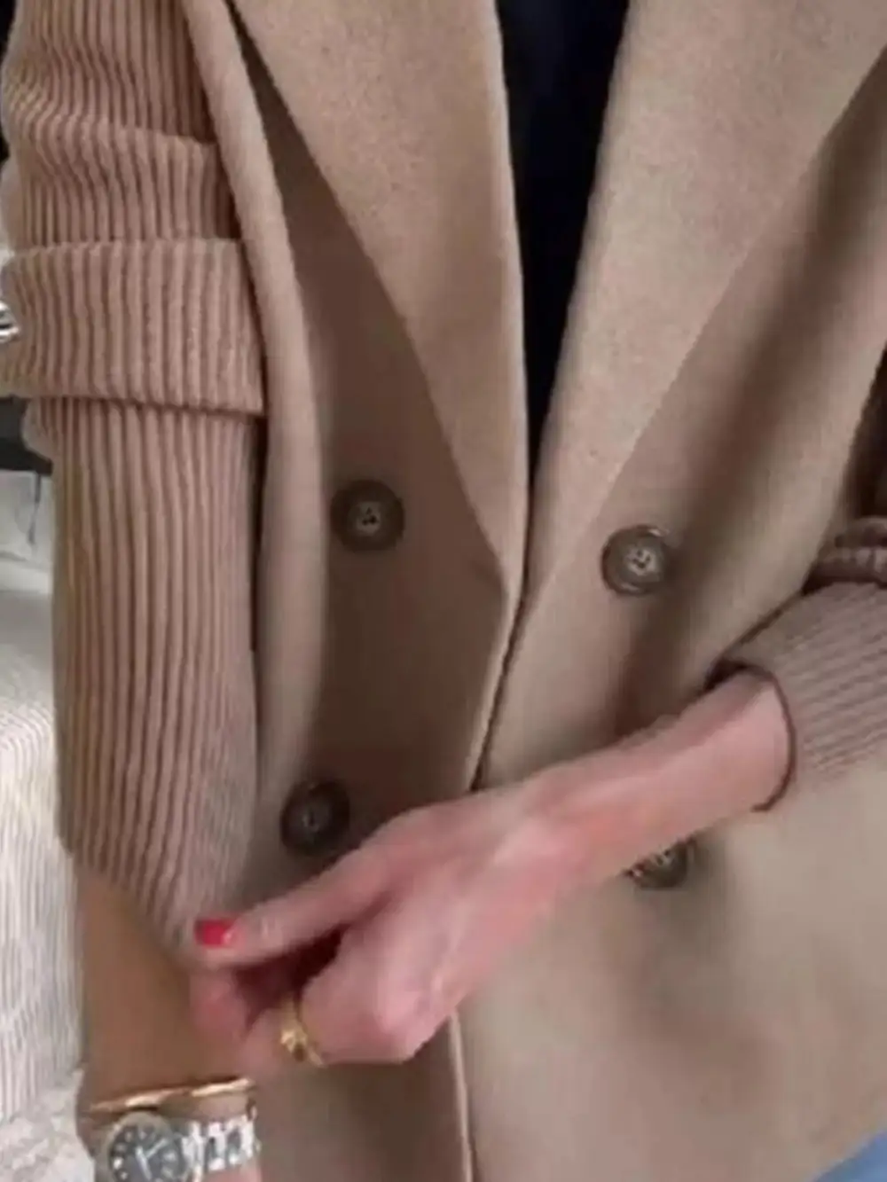 Double-Breasted Knit Blazer