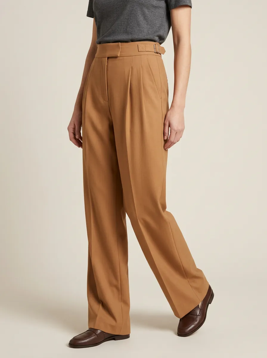 Office High Rise Wide Leg Trousers