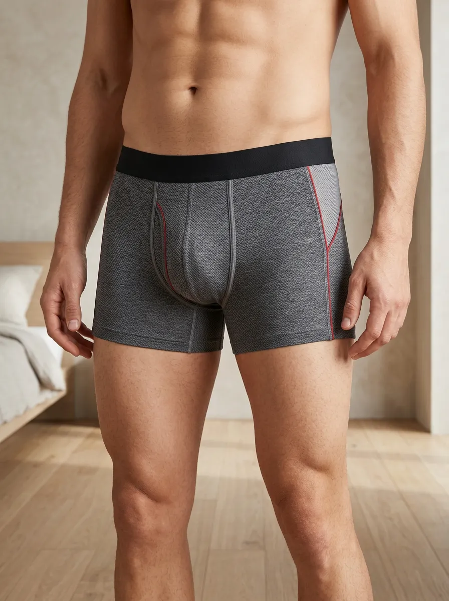 Dynamic Textured Athletic Core Style Men's Boxer Briefs
