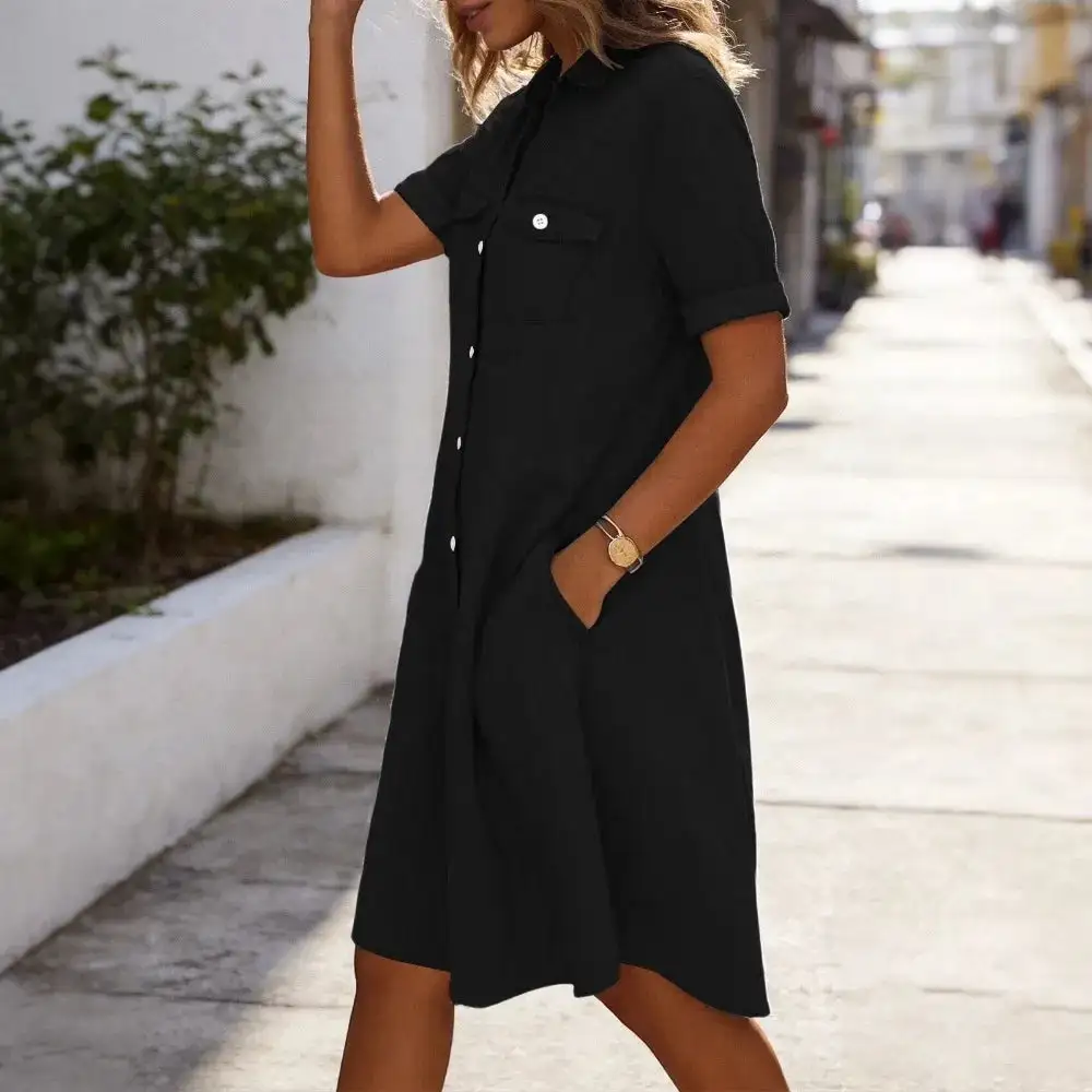 Denim Button-Down Shirt Dress