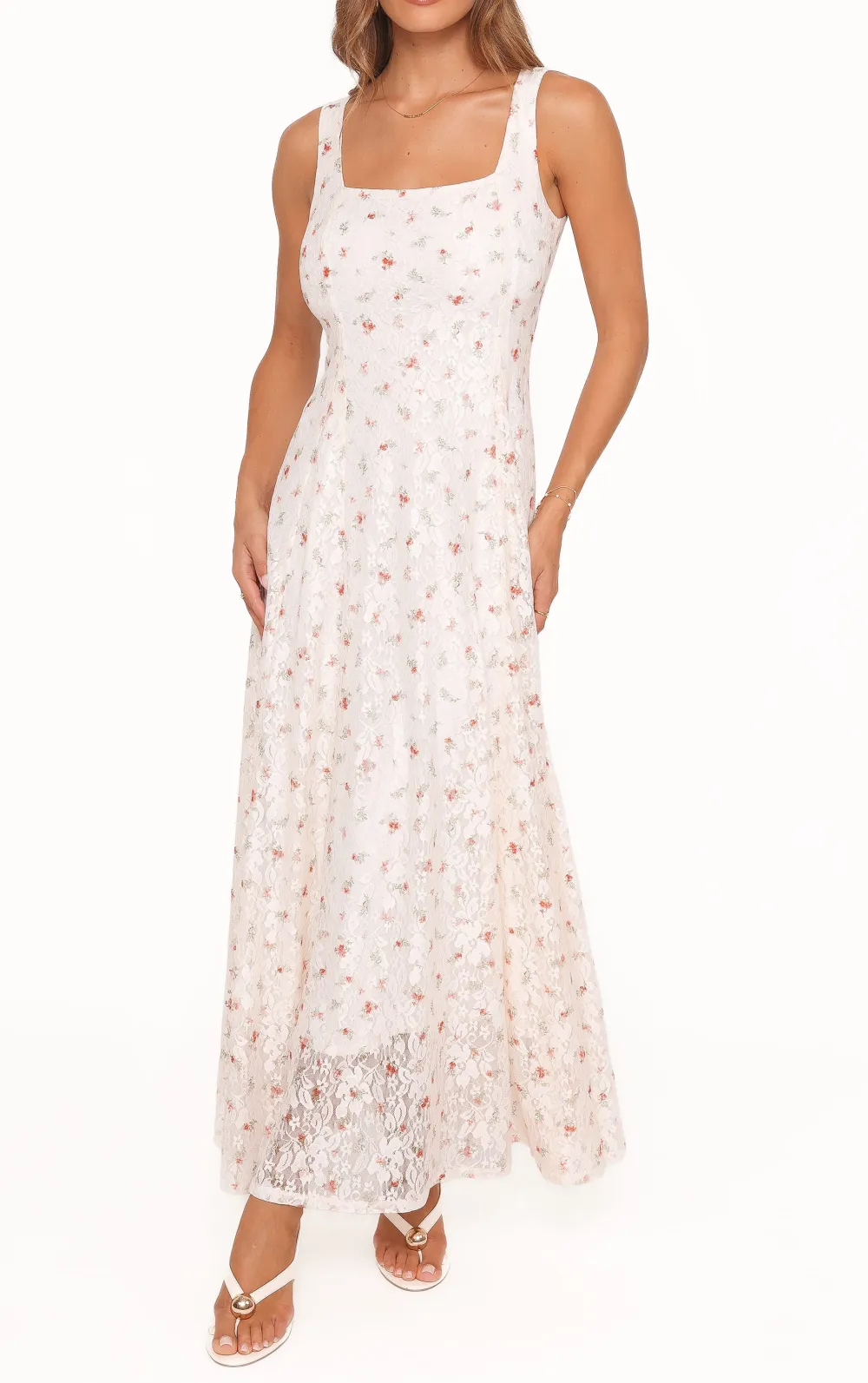 Lace Square Neck Maxi Dress