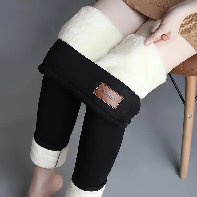 3Pack Women's Fleece Pants Tights Leggings Fleece lined  High Waist Tights Casual / Sporty Athleisure Weekend Yoga Micro-elastic Ankle-Length Tummy Control