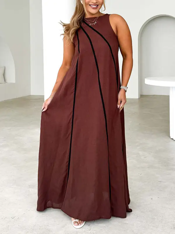 Loose Joint Neck Maxi Dress
