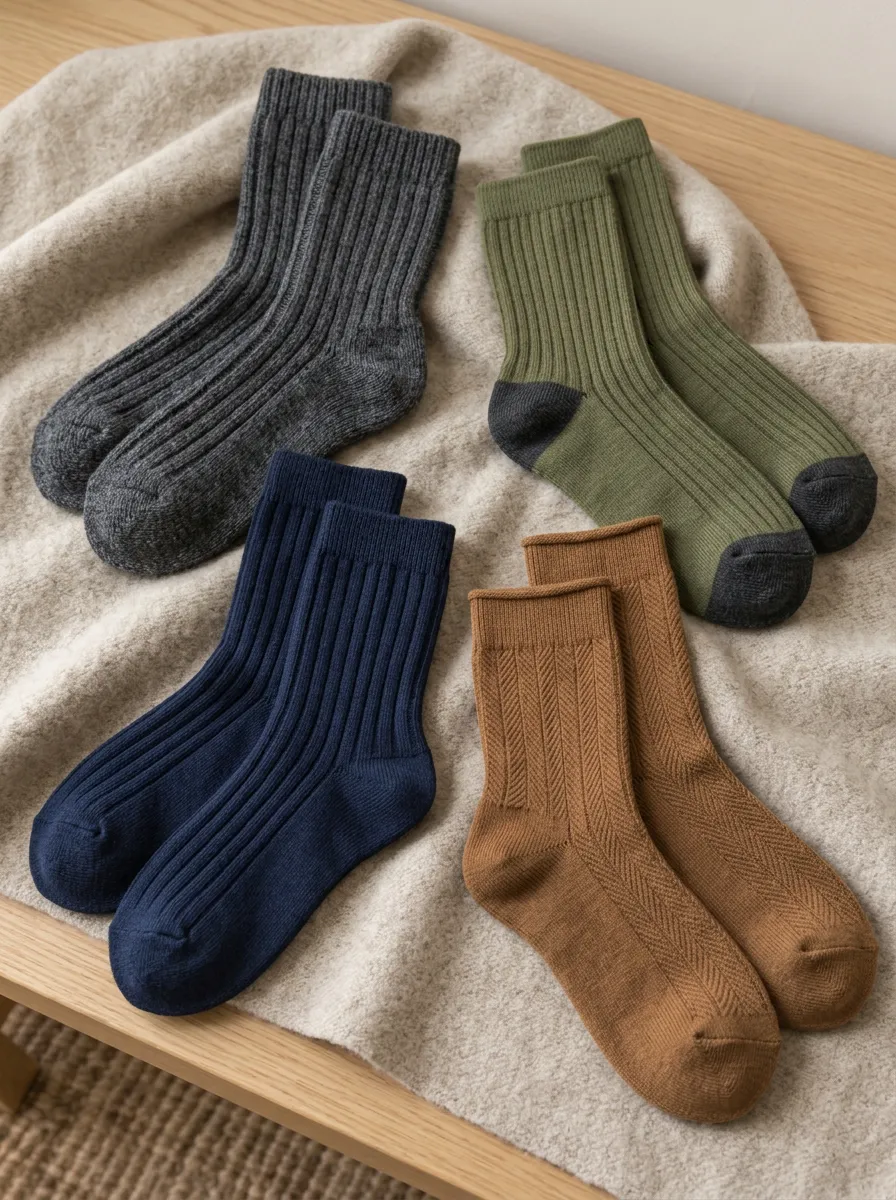 Patterned Men's Four Pack Crew Socks Set