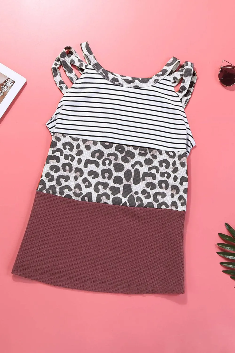 Color Block Shoulder Detail Tank Top