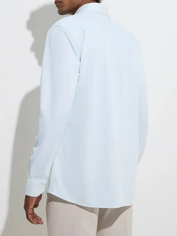 Man's Formals Mint Solid Skinny Shirt