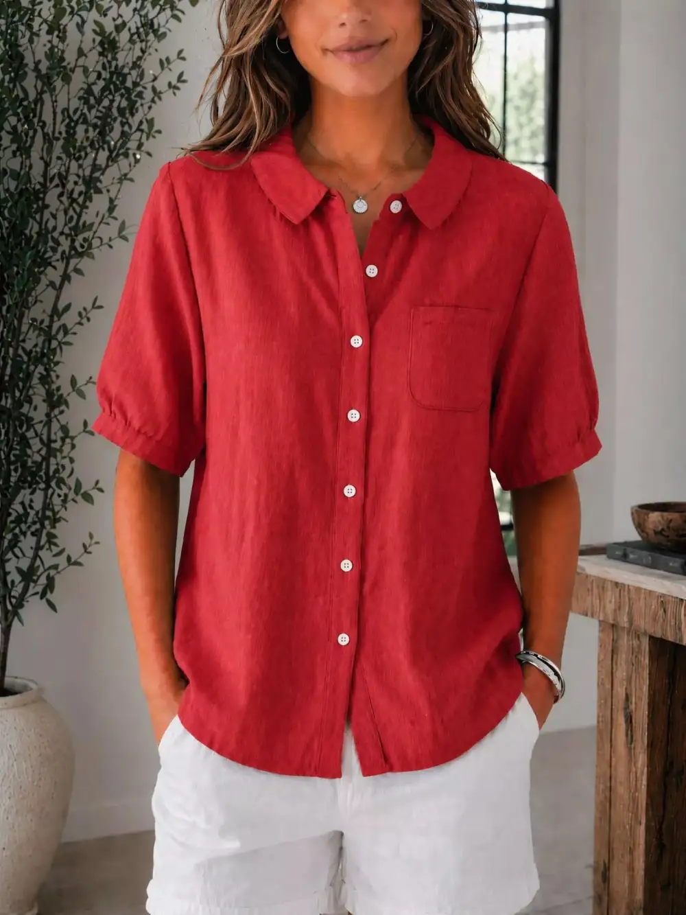 Button-Up Short Sleeve Shirt