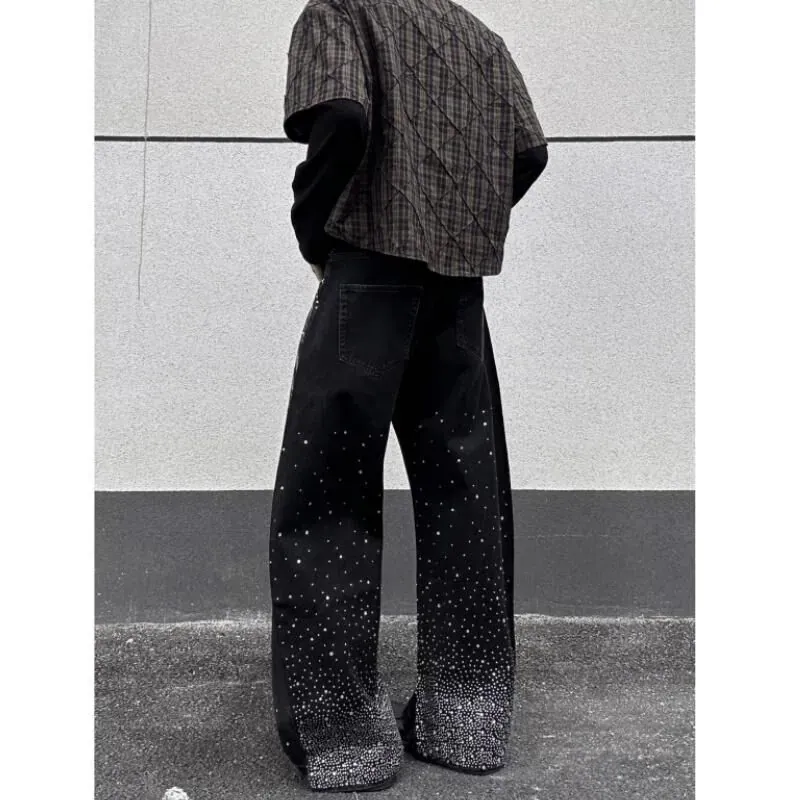 Washed Starry Slash Denim Jeans