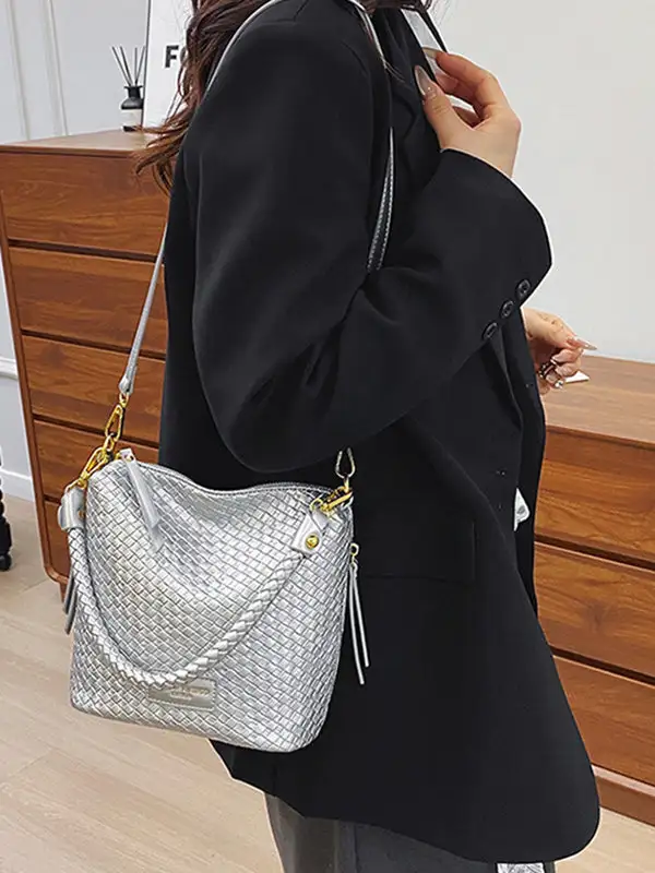 Woven Zip Crossbody Bag