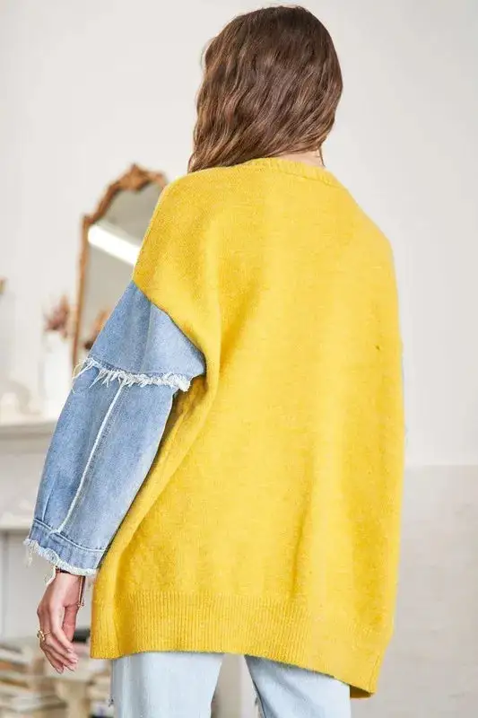 Pocket Detail Frayed Detail Knit Cardigan