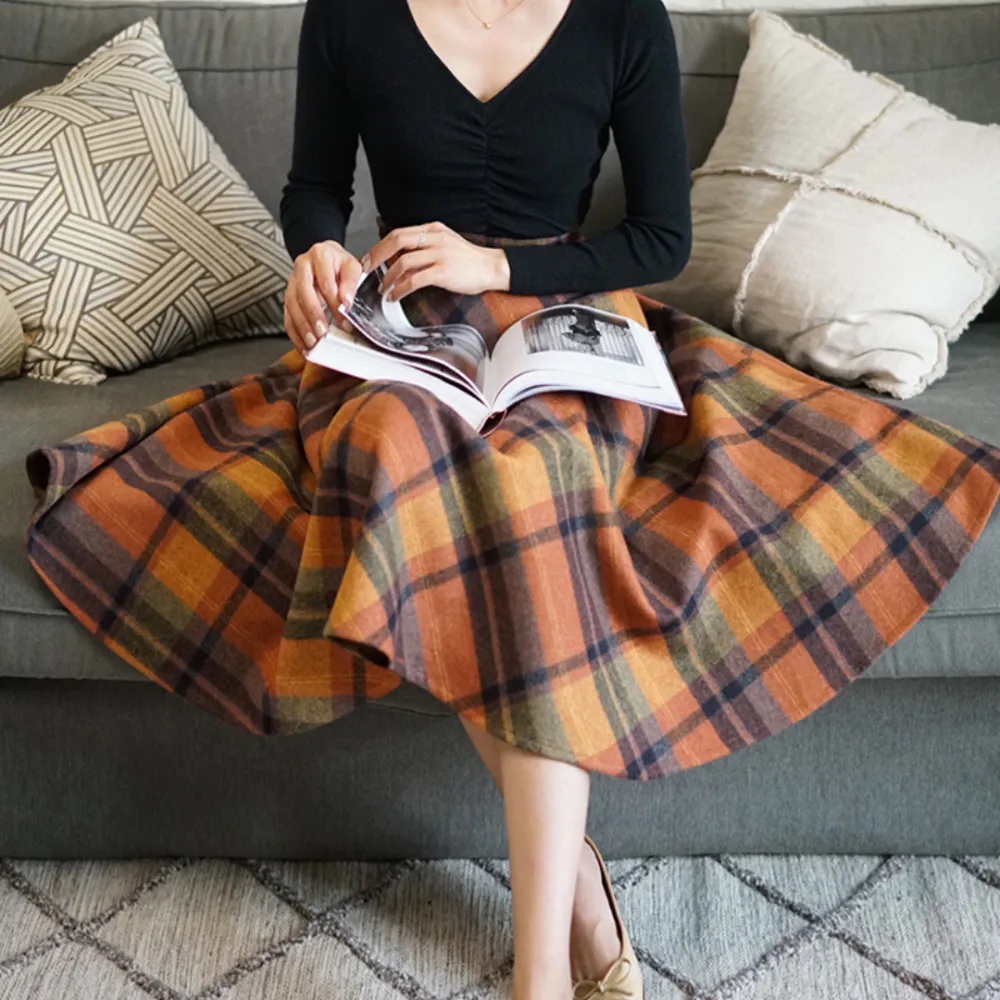 Urban Campus Everyday Casual Plaid Skirt