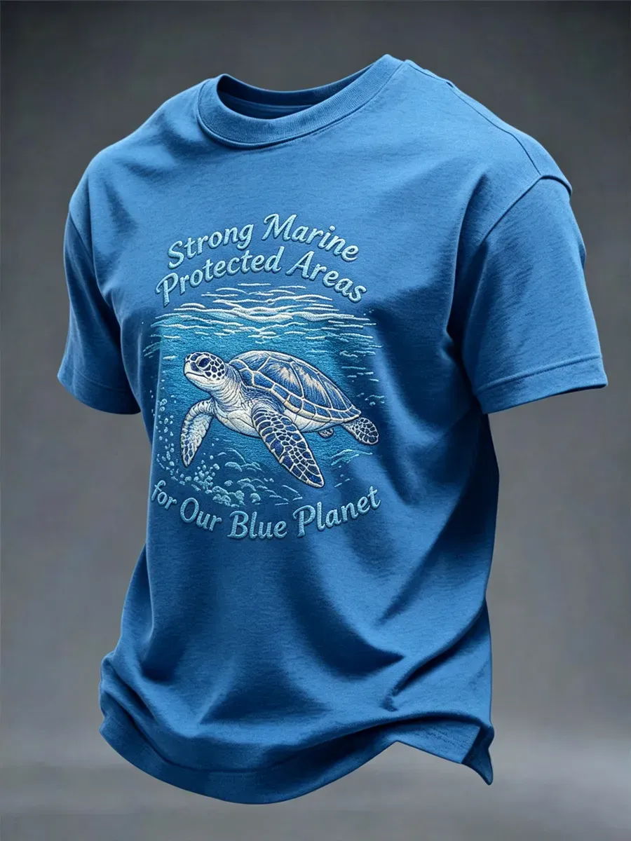 Men's World Ocean Day V-neck T-shirt