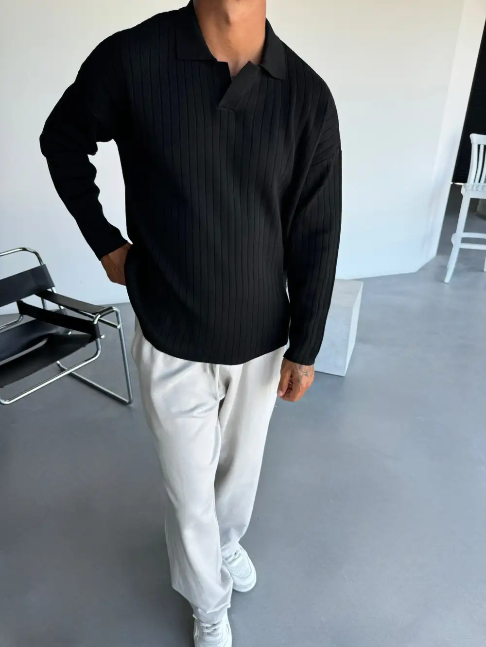 Streetwear Relaxed Knit Sweatshirt