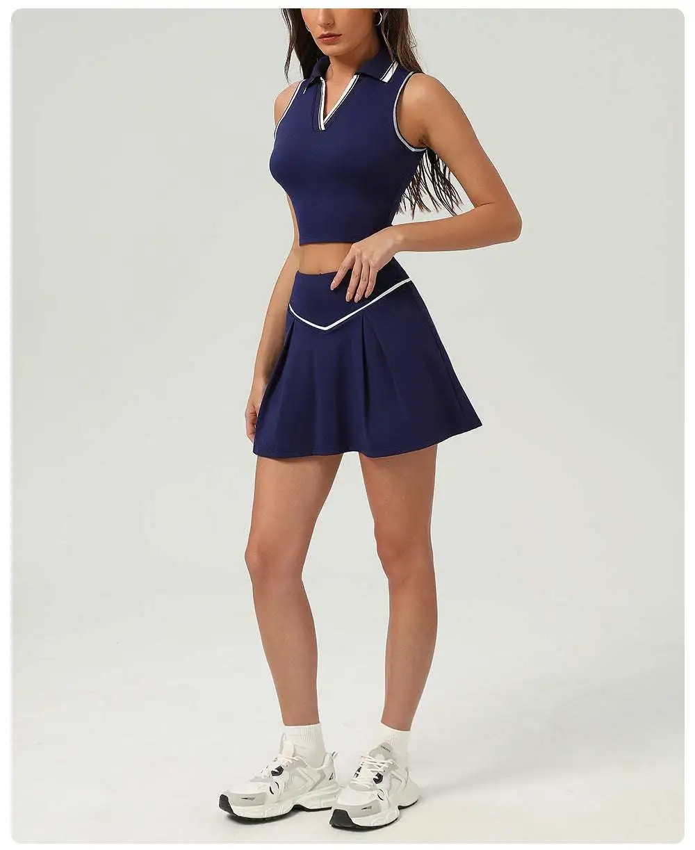 Sleeveless Tennis Top, Skort and Shorts Active Set