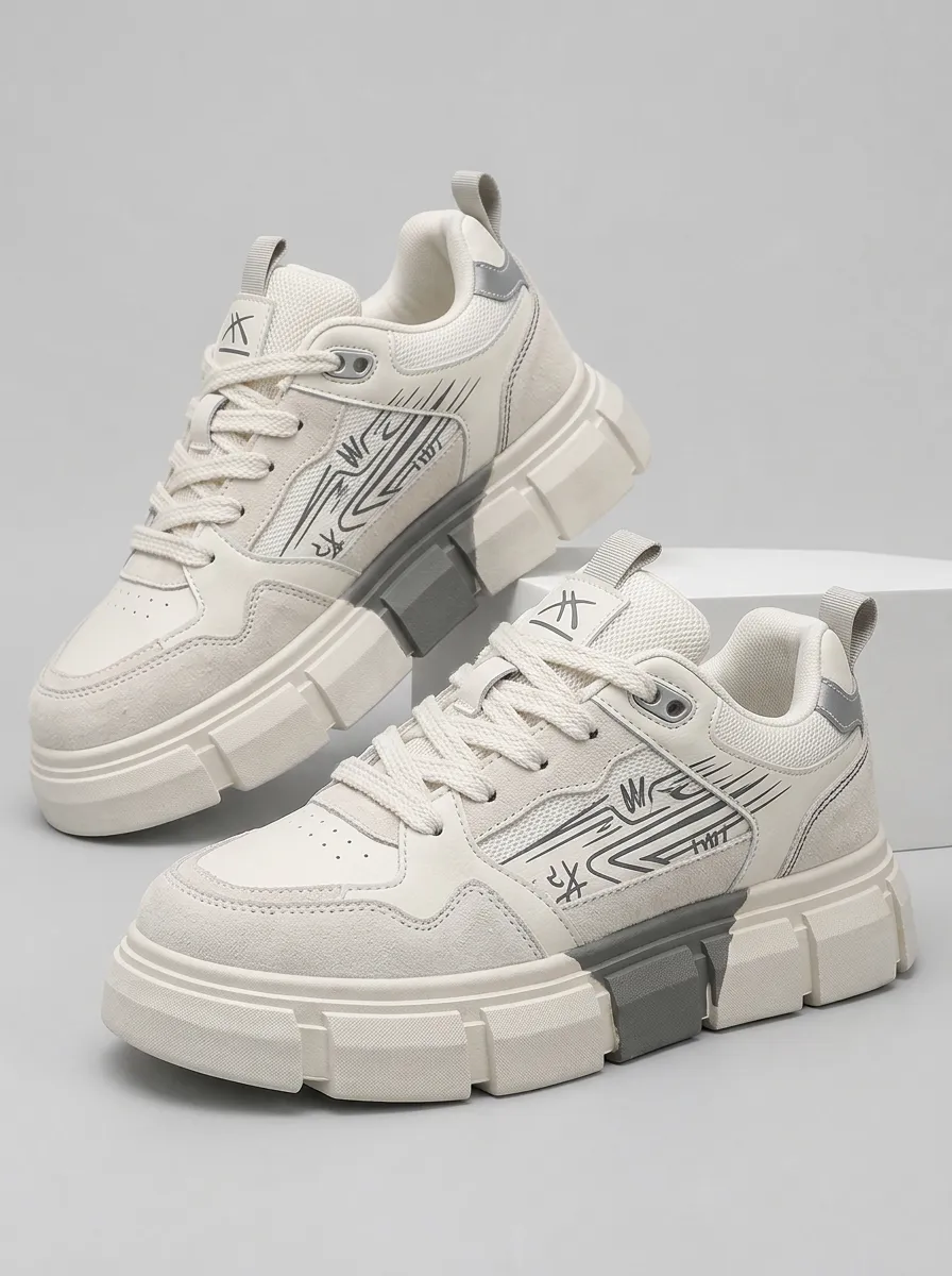 Men's Streetwear Graphic Chunky Sole Skate Shoes