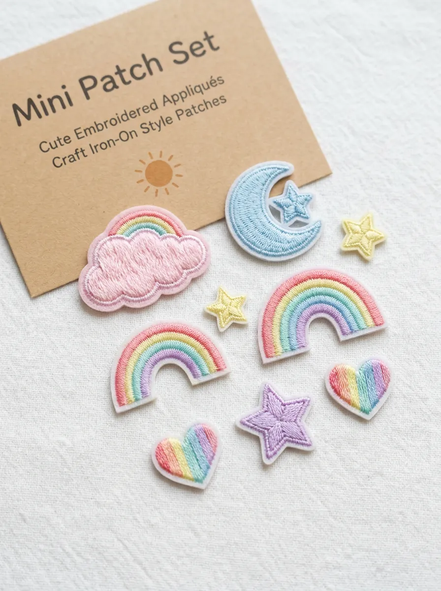 Star Moon And Heart Iron On Patch Kit