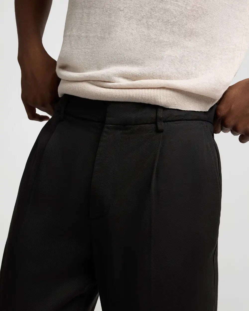 Lyocell Pleated Tailored Trousers