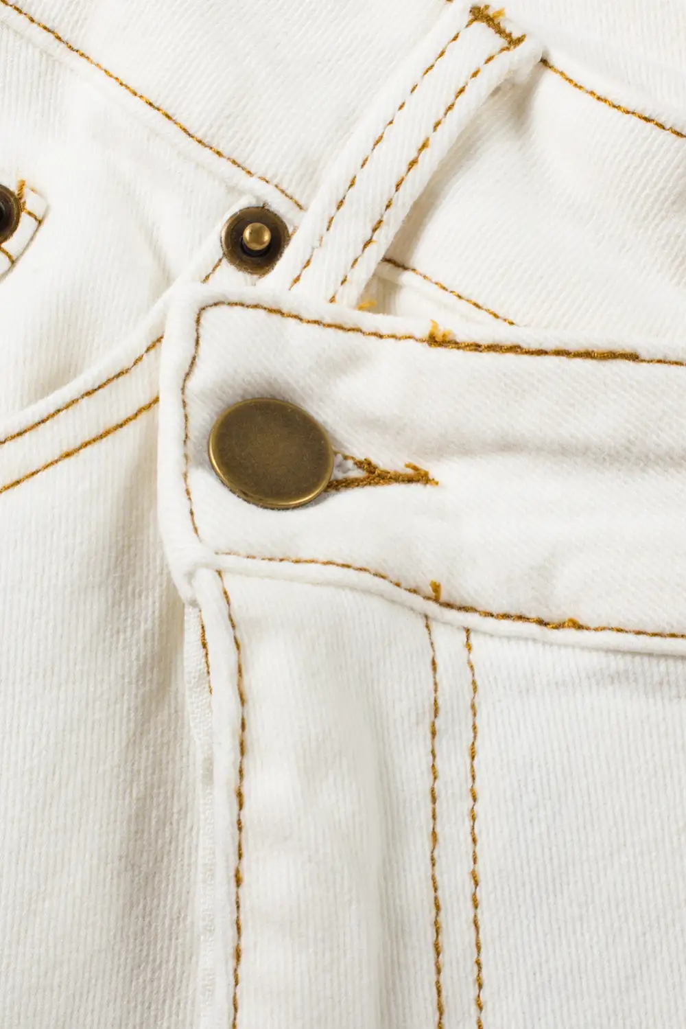White Asymmetric Waist Design Stylish Denim
