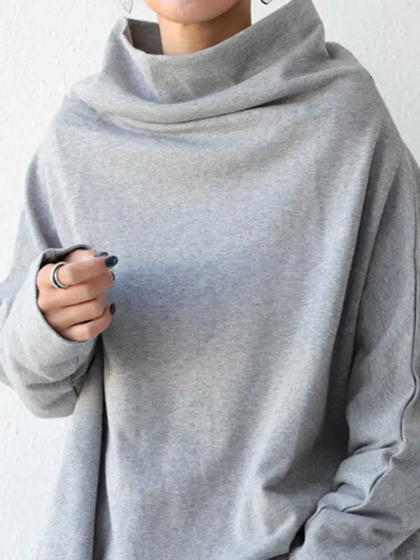 Urban High Neck Long Sleeve Oversize T-Shirt