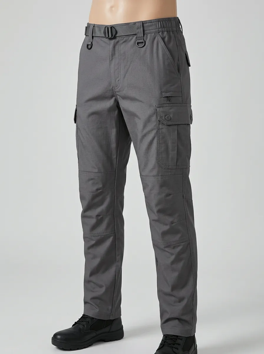 Refined Belted Men's Multi-Pocket Waterproof Tactical Cargo Pants