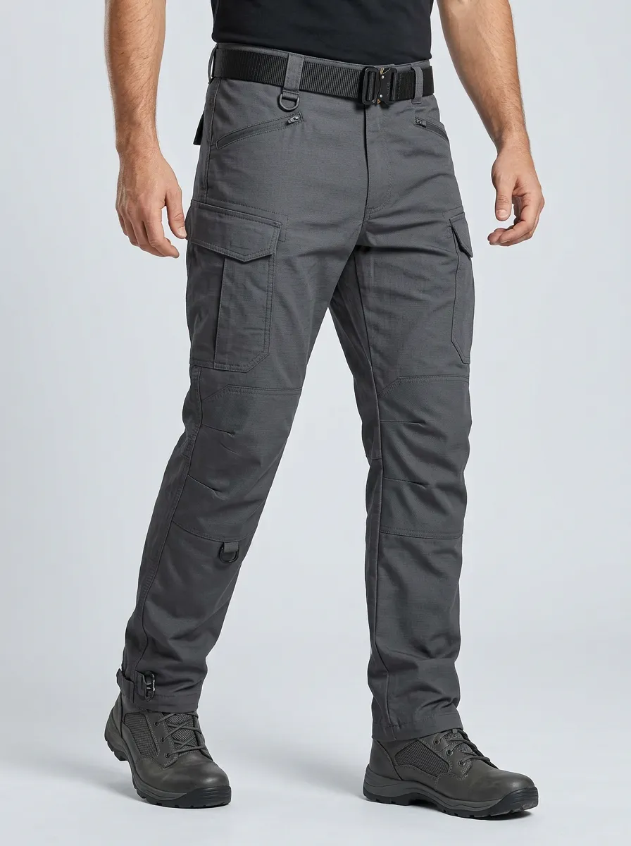 Men's Classic Reinforced-Knee Multi-Pocket Waterproof Tactical Cargo Pants