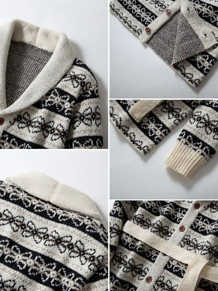 Textured Knit V-Neck Cardigan Sweater