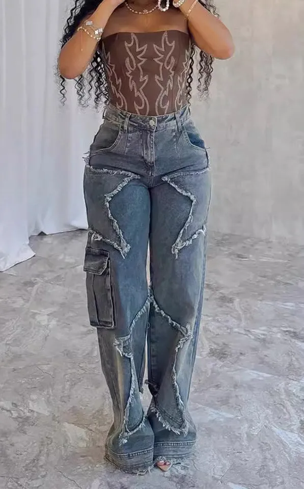 Wide-Leg Fringe Tassel Pants