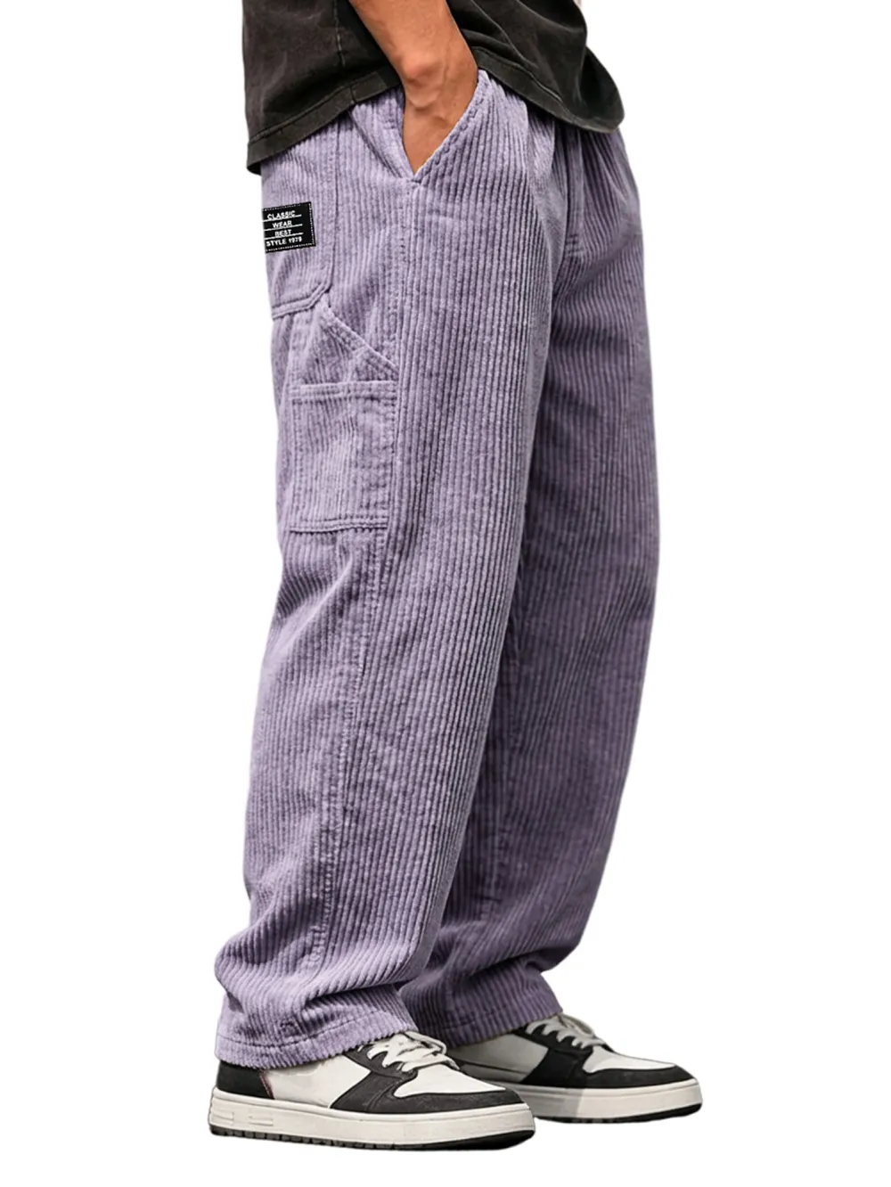 Layered Corduroy Utility Pocket Pants