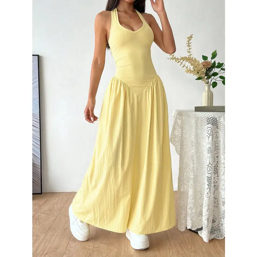 Relaxed Halter Neck Maxi Dress