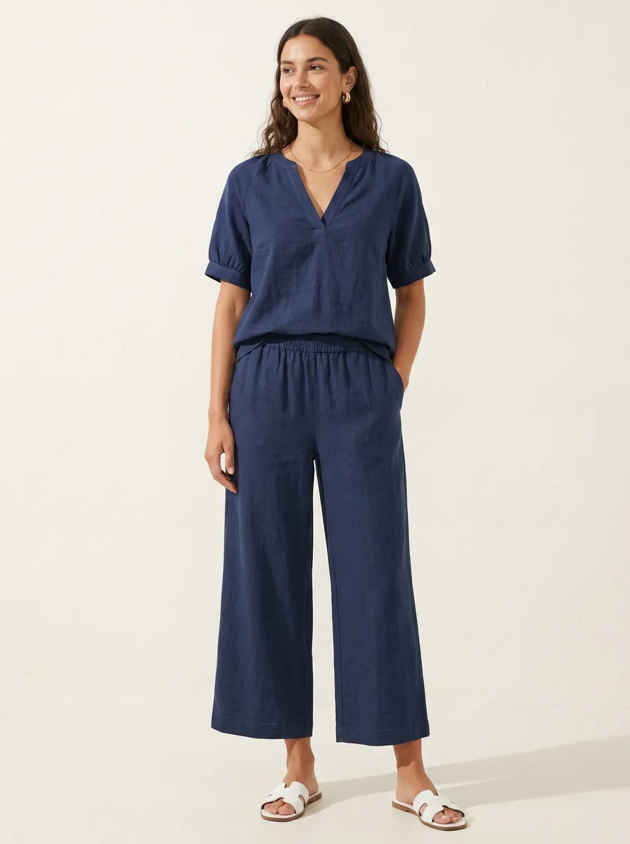 Comfort-Look Relaxed Women's V-Neck Casual Lounge Set