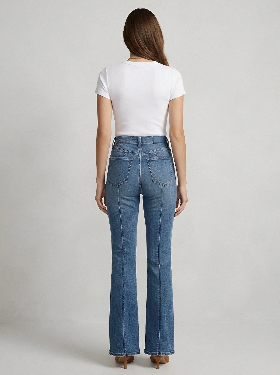 Modern High-Waist Women's High-Waist Stretch Flare Jeans