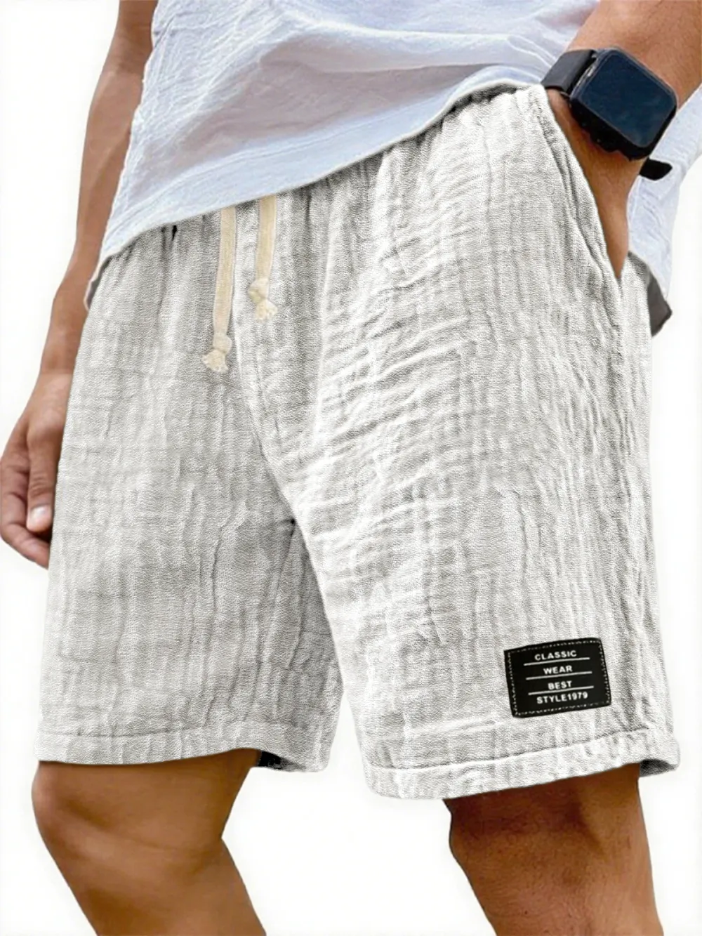 Gauze Cotton Seamed Detail Shorts