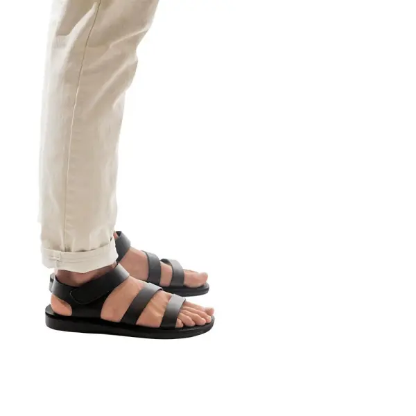 Leather Velcro Strap Sandals