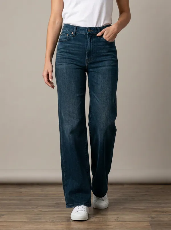 High-Rise Washed Denim Jeans