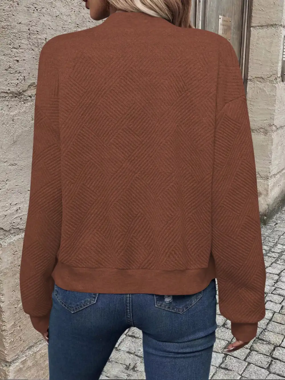 Texture Zip-Up Bomber Jacket