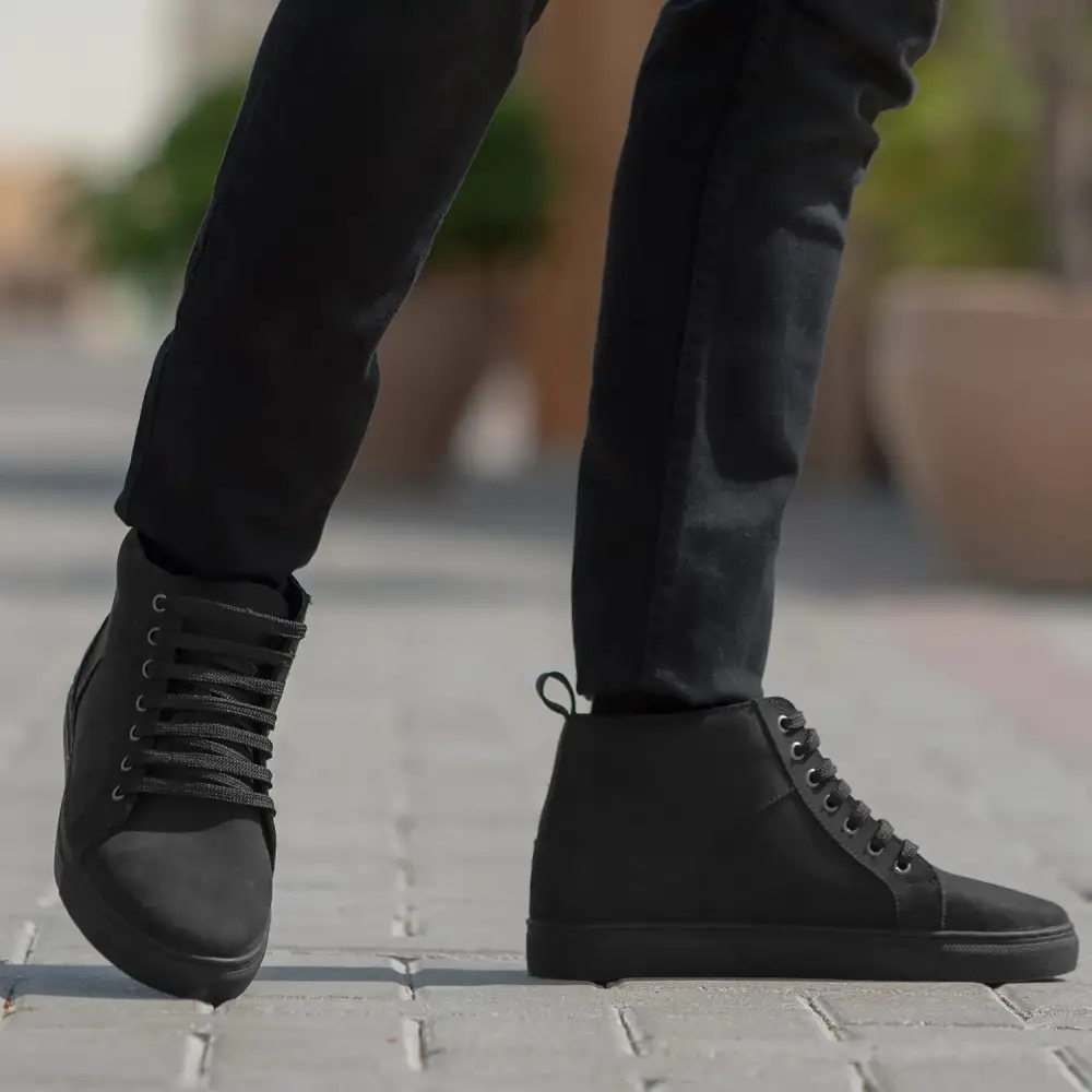 Nubuck Leather High Top Sneakers