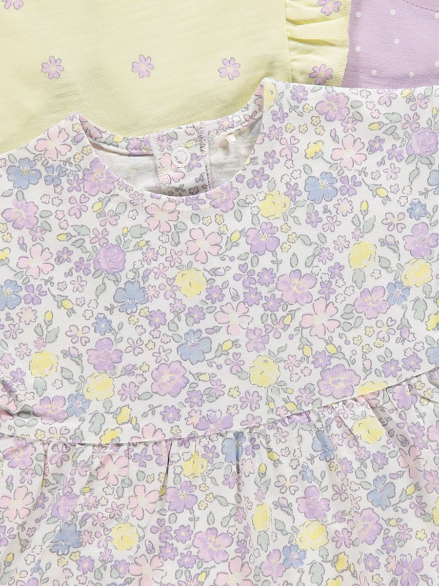 Lilac Floral Frill Sleeve Dresses 3 Pack detail 1