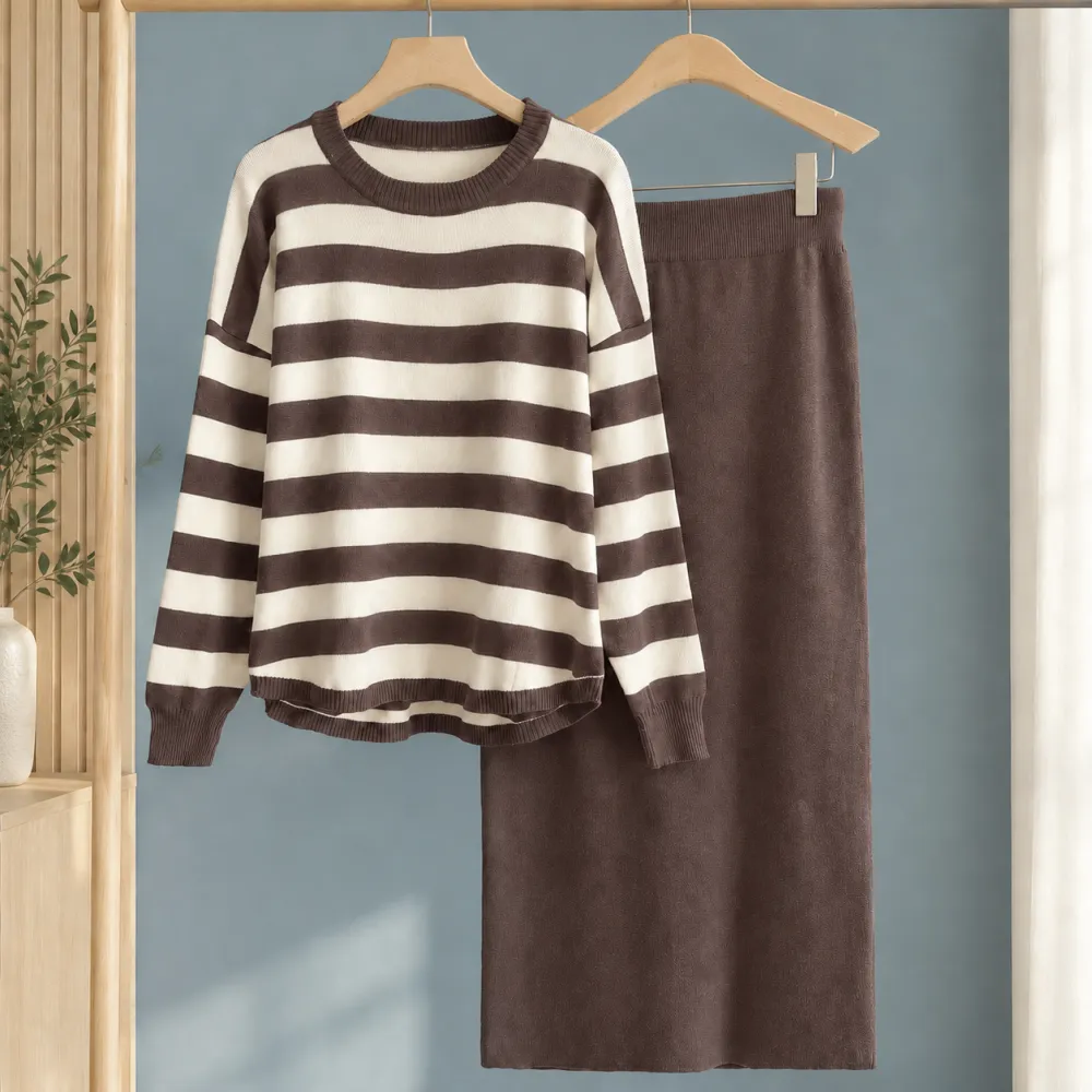 Striped Knit Set