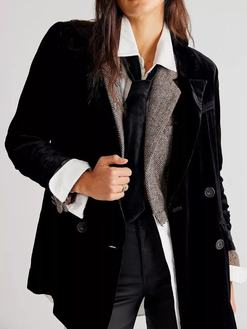 Lapel Collar Button Up Blazer Easy Layering Piece