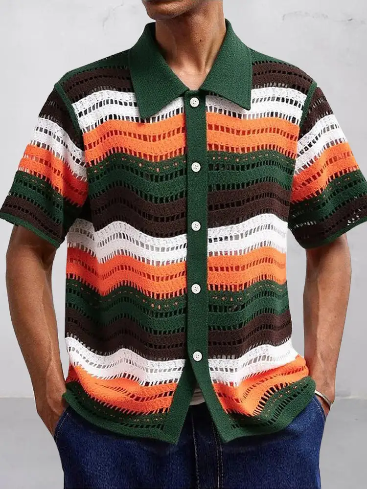 Open Stitch Utility Pocket Shirt